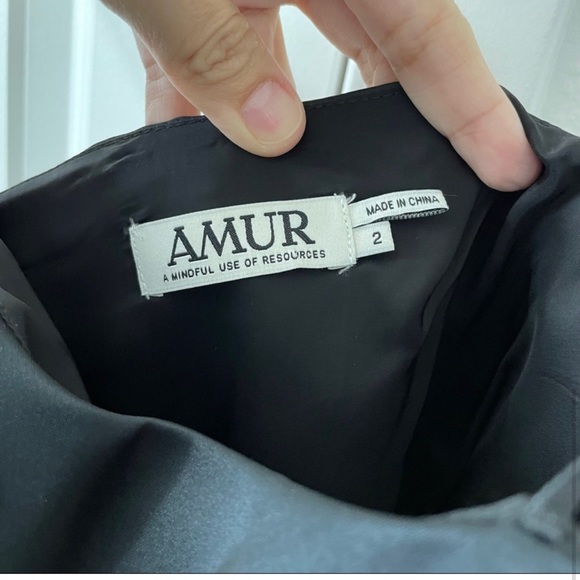 NWT Amur Hallie One Shoulder Ruffle Cocktail Mini Dress in Black sz 2 - Picture 7 of 7